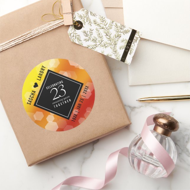 Adesivo Redondo Aniversário de Casamento Imperial Topaz (Presentear)