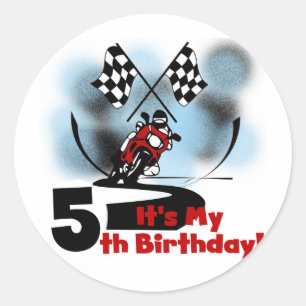 Adesivo Redondo Aniversário de competência da motocicleta 5o