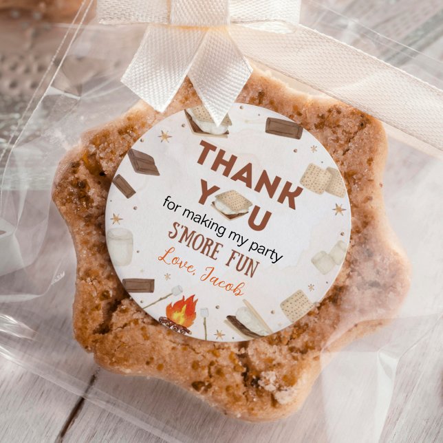 Adesivo Redondo Aniversário de criança de acampamento de camping d (Criador carregado)