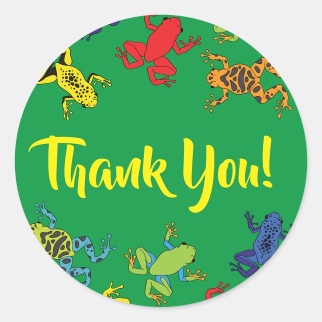 Adesivo Redondo Aniversário de criança de Sapos de árvores (Frente)