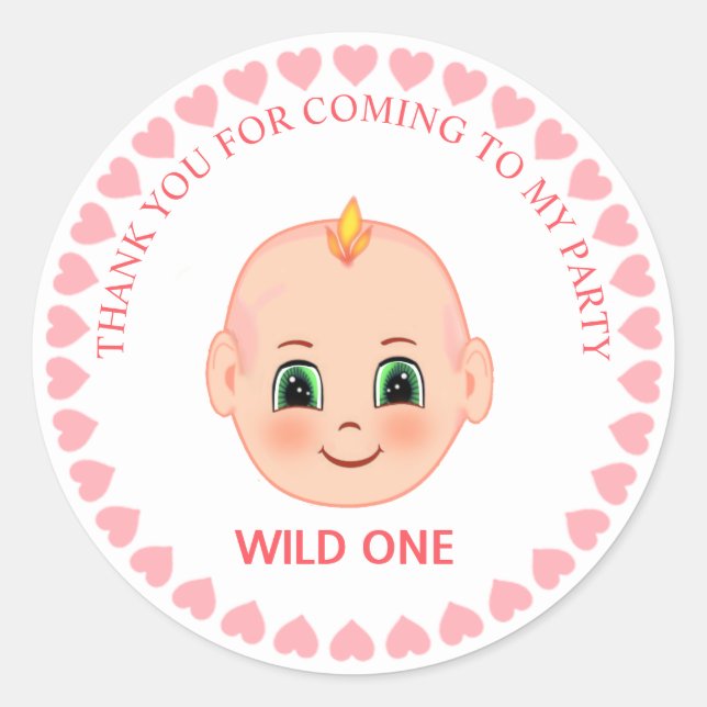 Adesivo Redondo Aniversário de criança Obrigado (Frente)