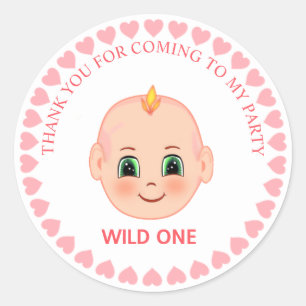 Adesivo Redondo Aniversário de criança Obrigado