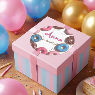 Adesivo Redondo Aniversário de Donut Doce