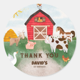 Adesivo Redondo Aniversário de Fazenda de água