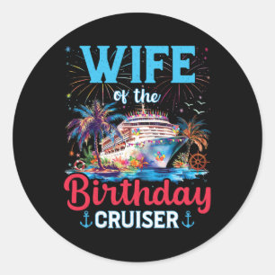 Adesivo Redondo Aniversário de Férias Familiares Cruiser Correspon