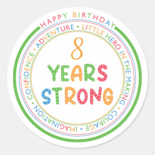 Adesivo Redondo Aniversário de Foto Personalizada Simples Moderna