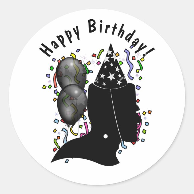 Adesivo Redondo Aniversário de Frankenstein (Frente)