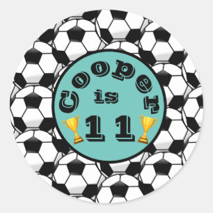 Adesivo Redondo Aniversário de futebol azul