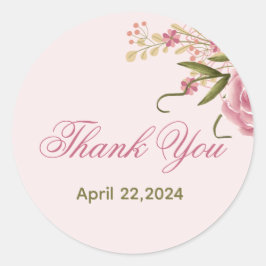 Adesivo Redondo Aniversário de Gêmeos Duplos Rosa Pastel