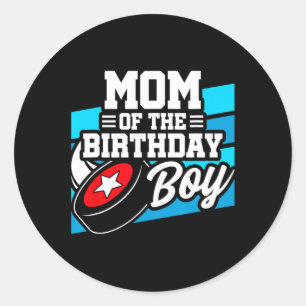 Adesivo Redondo Aniversário de Hockey - Mãe de Aniversário - Nasci