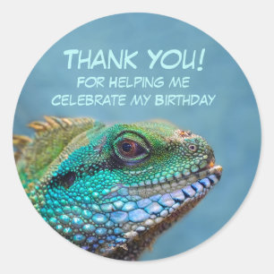 Adesivo Redondo Aniversário de Iguana Obrigado