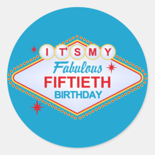 Adesivo Redondo Aniversário de Las Vegas 50th