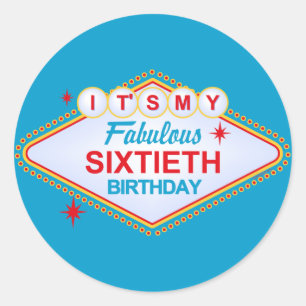 Adesivo Redondo Aniversário de Las Vegas 60th