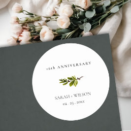 Adesivo Redondo Aniversário de qualquer ano com uma ramificação de