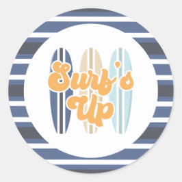 Adesivo Redondo Aniversário de surfboard surf