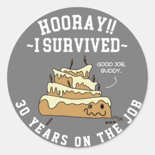 Adesivo Redondo Aniversário de Trabalho de Apreciação do Funcionár