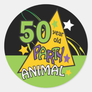 Adesivo Redondo Aniversário do animal de partido   das pessoas de