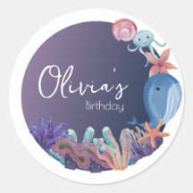 Aniversário do animal sob o mar