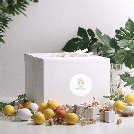 Adesivo Redondo Aniversário do arco-íris minúsculo verde