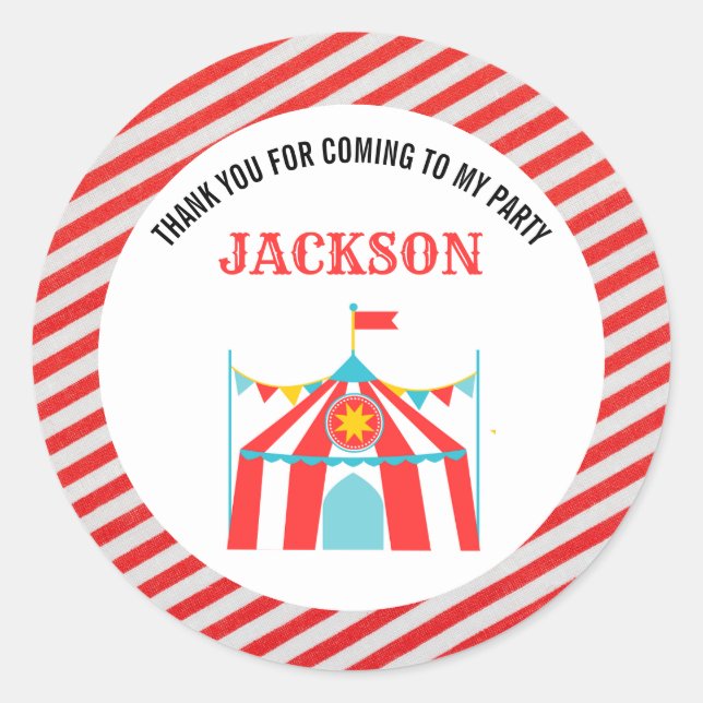 Adesivo Redondo Aniversário do Circo do Carnaval (Frente)