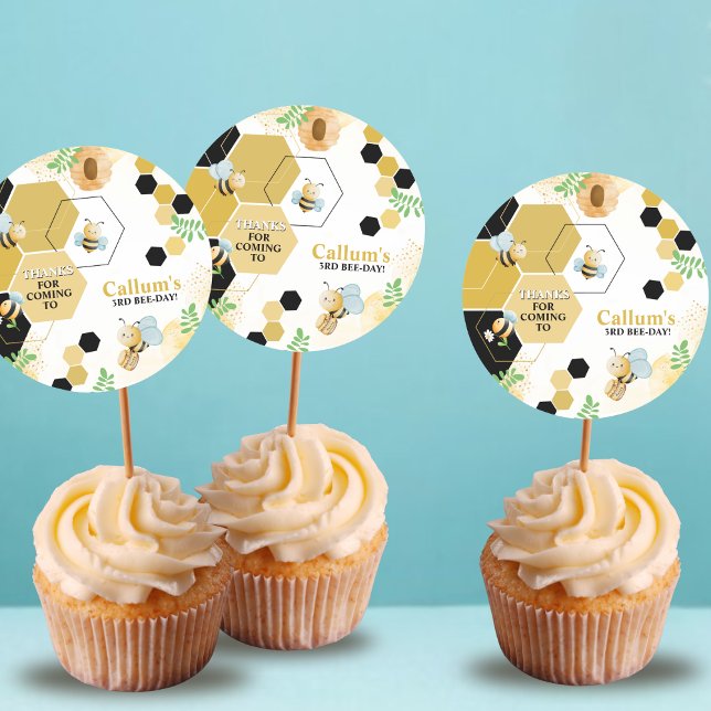 Adesivo Redondo Aniversário do Dia da Abelha (Criador carregado)