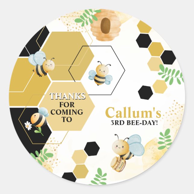 Adesivo Redondo Aniversário do Dia da Abelha (Frente)