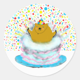 Adesivo Redondo Aniversário do Dia da Marmota