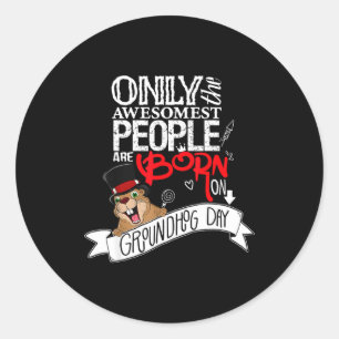 Adesivo Redondo Aniversário do Dia da Marmota do Punxsy Phils em 2
