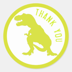 Adesivo Redondo Aniversário do Dinossauro Obrigado