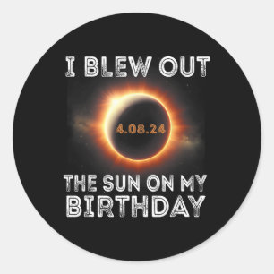 Adesivo Redondo Aniversário Do Eclipse Solar Eu Explodi O Sol No M