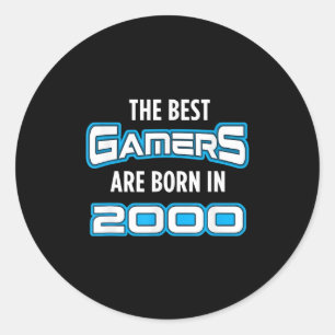 Adesivo Redondo Aniversário do Gamer de Vídeos do Presente para os