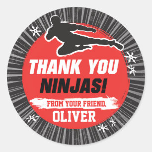 Adesivo Redondo Aniversário do Guerreiro das Artes Marciais Ninja