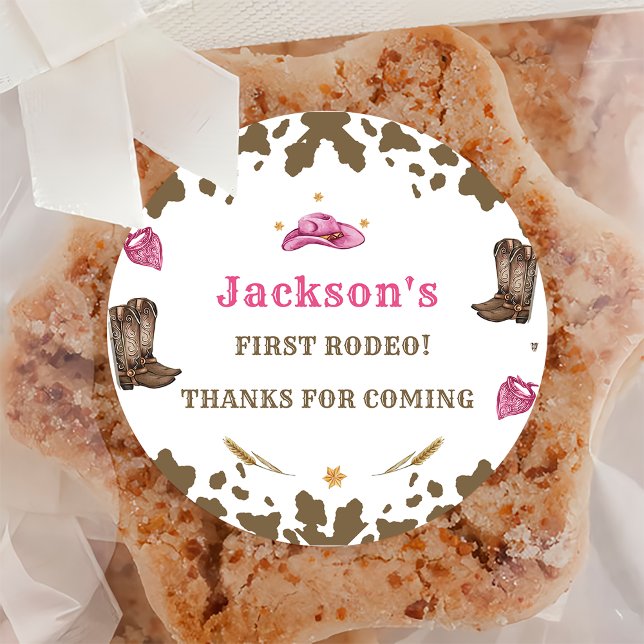 Adesivo Redondo Aniversário do Halloween Ocidental Obrigado Classe (Criador carregado)