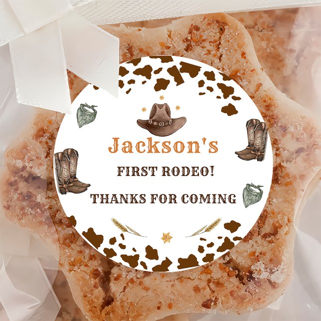 Adesivo Redondo Aniversário do Halloween Ocidental Obrigado Classe (Criador carregado)