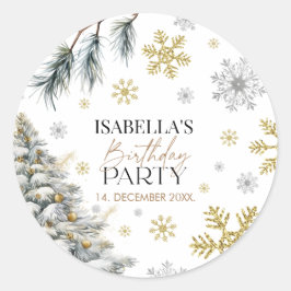 Adesivo Redondo Aniversário do inverno