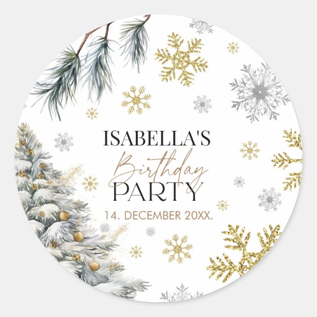Adesivo Redondo Aniversário do inverno (Frente)
