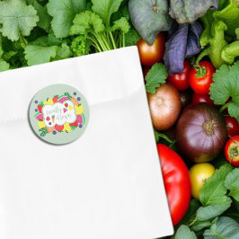 Adesivo Redondo Aniversário do Mercado de Fazendeiros Cultivados L