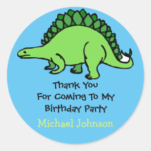 Adesivo Redondo Aniversário do Nome Personalizado do Dinossaur Obr