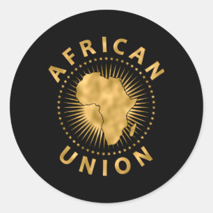 Adesivo Redondo Aniversário do Ouro da União Africana