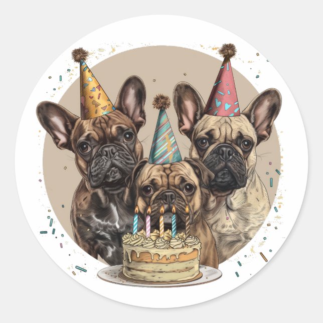 Adesivo Redondo Aniversário do Partido Bulls Francês (Frente)