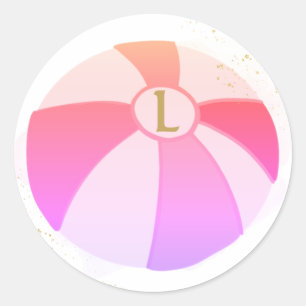 Adesivo Redondo Aniversário do Partido da Piscina de apresentação