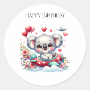 Adesivo Redondo Aniversário do Piloto Koala