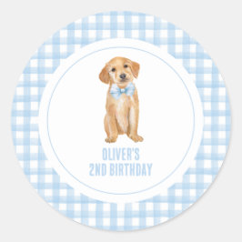 Adesivo Redondo Aniversário do Puppy pré-ppy