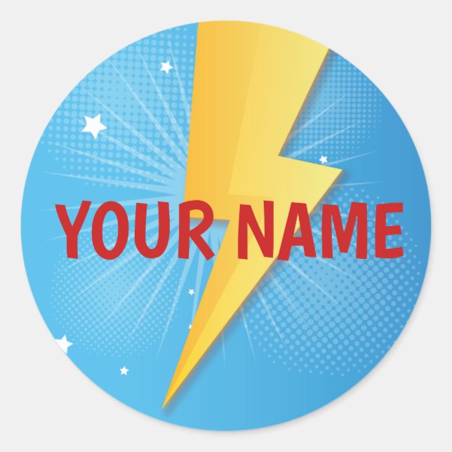 Adesivo Redondo Aniversário do Quic Super Hero (Frente)