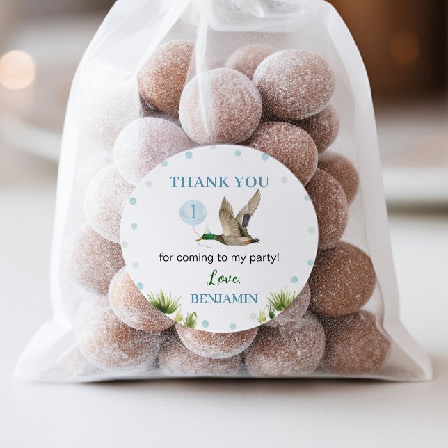 Adesivo Redondo Aniversário do Rapaz Sortudo (Criador carregado)