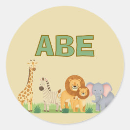 Adesivo Redondo Aniversário do Safari upsherin