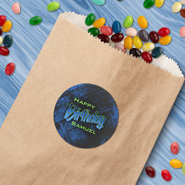 Adesivo Redondo Aniversário do Teen Boy