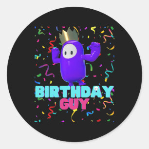 Adesivo Redondo Aniversário do Tema de Jogo Popular do Aniversário