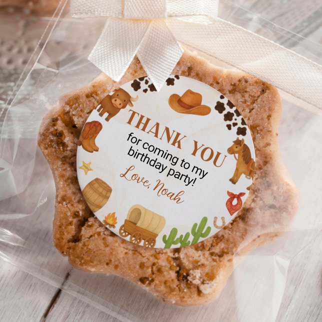 Adesivo Redondo Aniversário do West Rodeo Wild West Cowboy (Criador carregado)