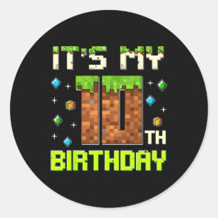 Adesivo Redondo Aniversário é o meu 10º Aniversário Gamer Núm.